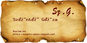 Szántó Géza névjegykártya