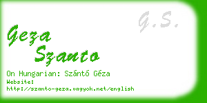 geza szanto business card