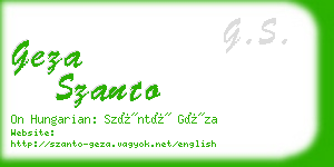 geza szanto business card